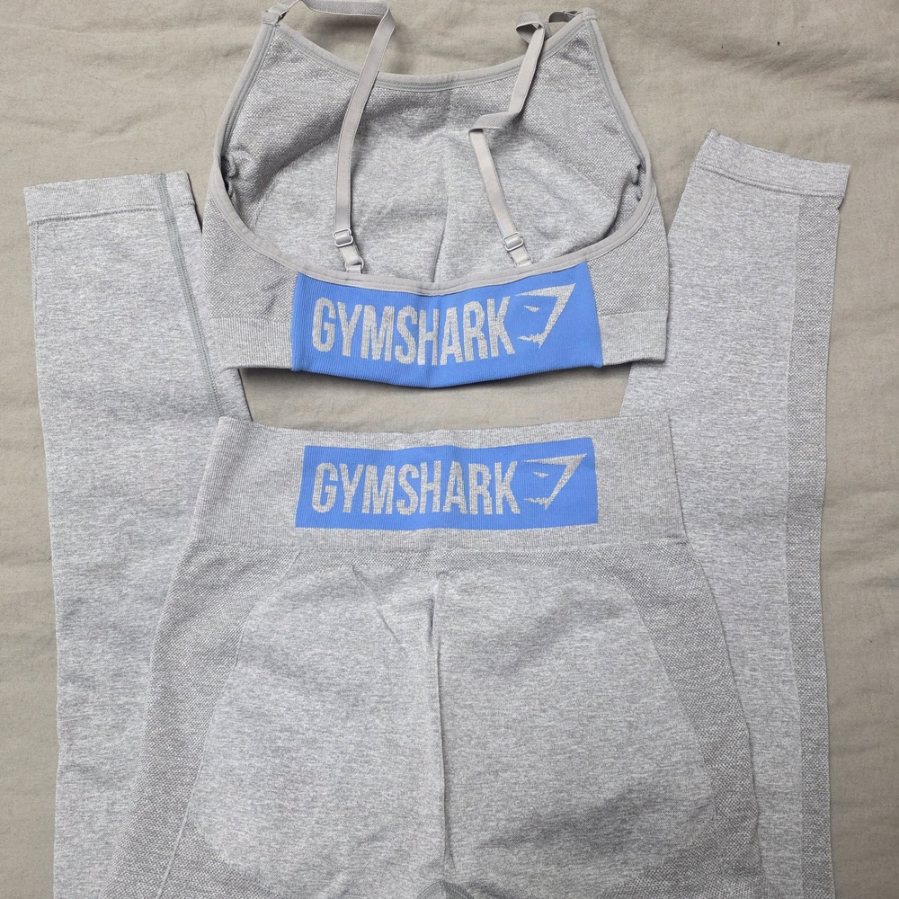 Gymshark Gray and Blue Activewear Set